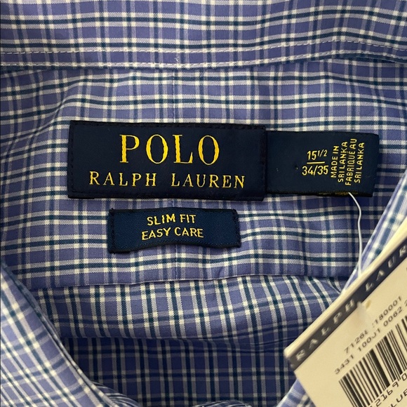 Polo Ralph Lauren Men's Blue Plaid Dress Shirt - Picture 2 of 7